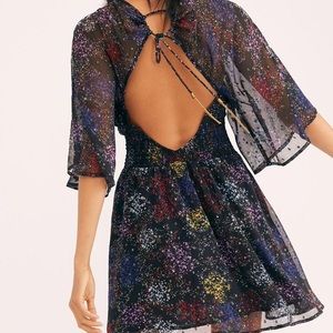 Free People Anna Multi Colored Metallic Mini Dress-S-$108 MSRP